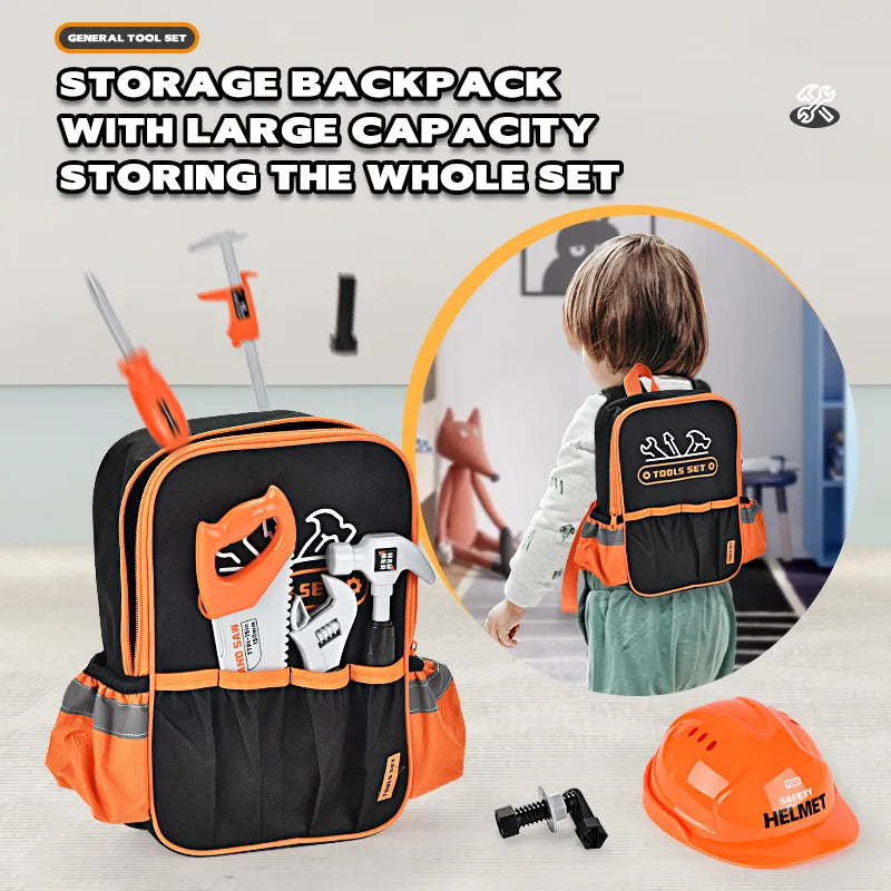 Educational Toys Develop Intelligence Portable Storage Backpack Kids Tool Set Funny Tool Pretend Play Set Tools Toy for Kids