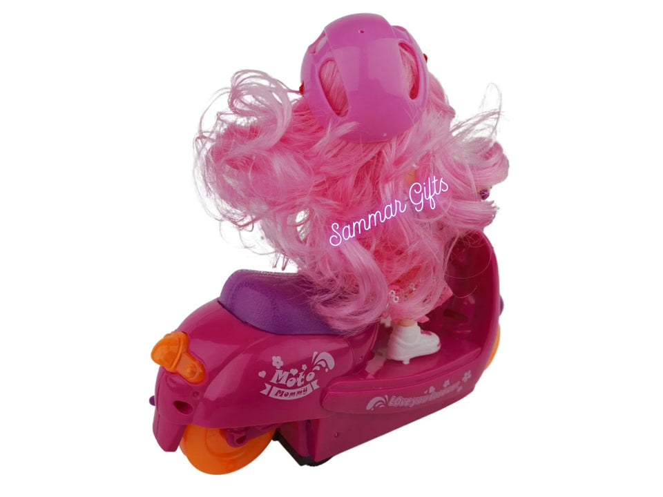 Scooter Motorcycle + Doll Music & Sound Radio Remote Control Car 2 Channel Pink