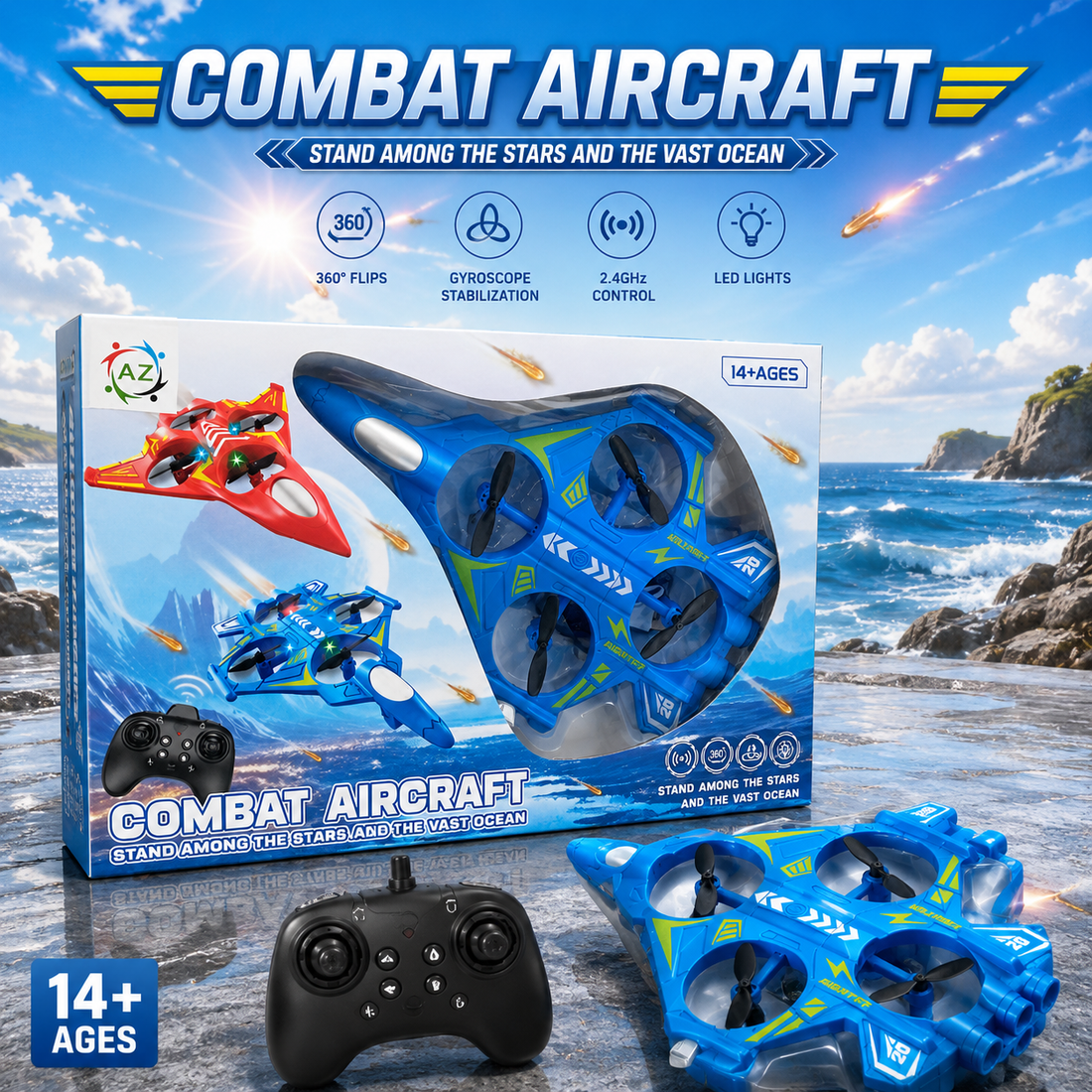 RC Combat Aircraft Plane - Remote Control Flying Jet Toy for Kids