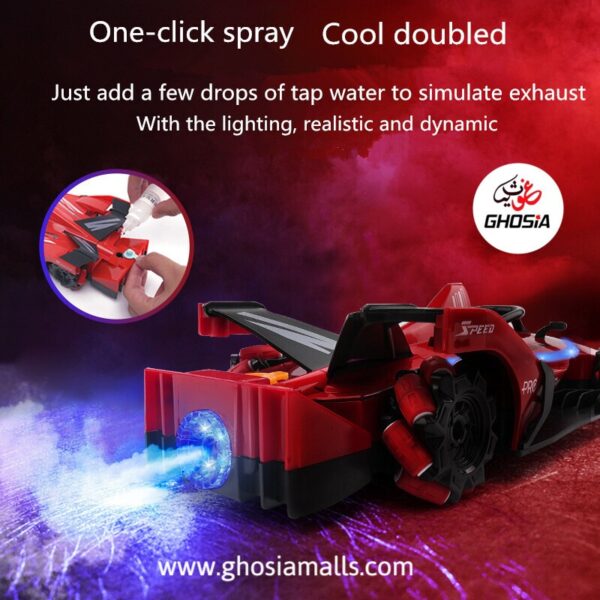 RC Spray Runner Car with Sounds Lights and Smoke-Remote Control Car for Kids - Image 6