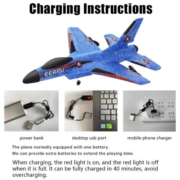 F16 2.4G Epp Foam Rc Glider Fighter Big Plane With Dual Batteries - Image 3