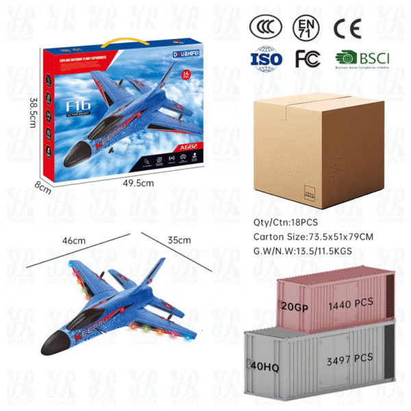 F16 2.4G Epp Foam Rc Glider Fighter Big Plane With Dual Batteries - Image 4
