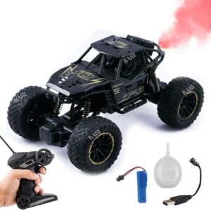 Rc Monster Truck Remote Control Car for Kids with Mist Sprayer,5 Function 1:18 Rc Car Toys for Boys,Rock Crawler 2Wd Offroad High Speed Remote Car Toys for Kids 3 Years 12