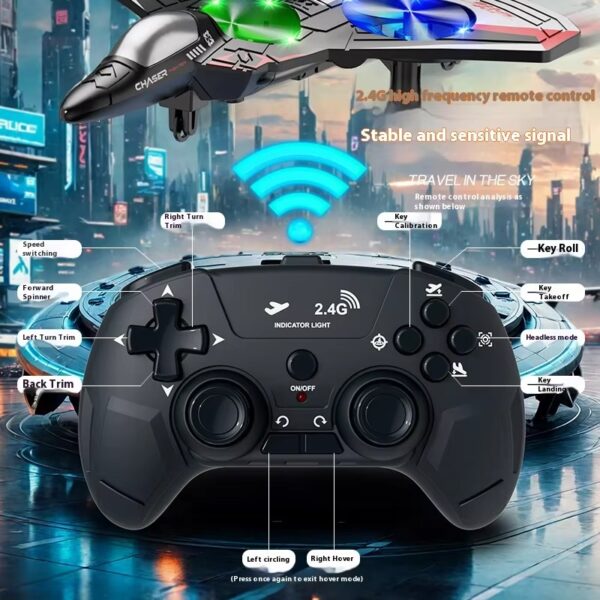 2.4Ghz 6-Channel Mini Drone Rechargeable RC Aircraft Light Airplane Toy for Children Remote Control Glider Foam Plane - Image 4