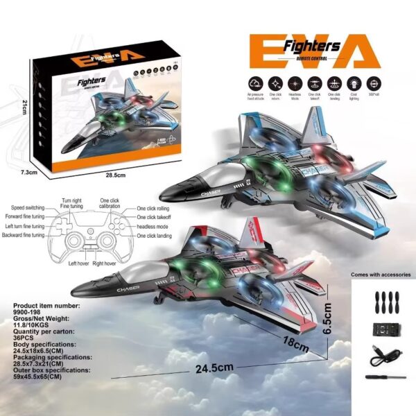 2.4Ghz 6-Channel Mini Drone Rechargeable RC Aircraft Light Airplane Toy for Children Remote Control Glider Foam Plane - Image 5