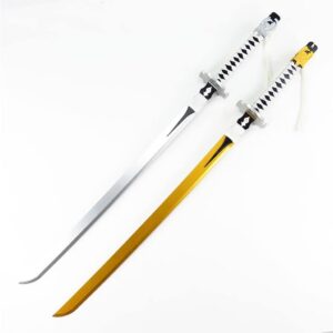 Japanese Anime Wooden Katana, Samurai Sword Training Sword for Kendo Training, Martial Arts, Home Exhibition, Cosplay, Collecting, Christmas Birthday Gifts, Wood Colour