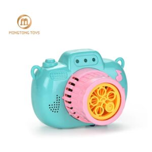 Summer Outdoor Kids Light Automatic Bubble Blower Machine Toy 5 Nozzles Bubble Camera with Music