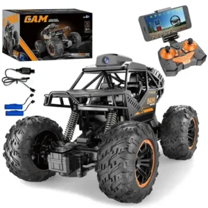 Remote Control Car With Camera WiFi HD FPV Camera, 2.4Ghz Off-Road Remote Control Rechargeable Monster Truck Toys for Boys