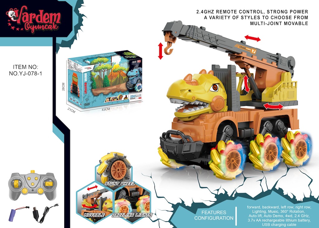 1:14 Remote Control Full Function 2.4G Dinosaur Truck Crane - Image 4